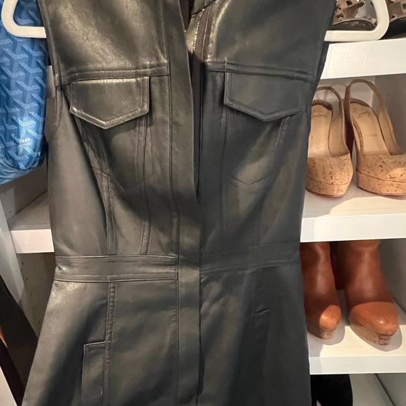 BCBG Maxazria real leather dress the front size XXS - Picture 2 of 4